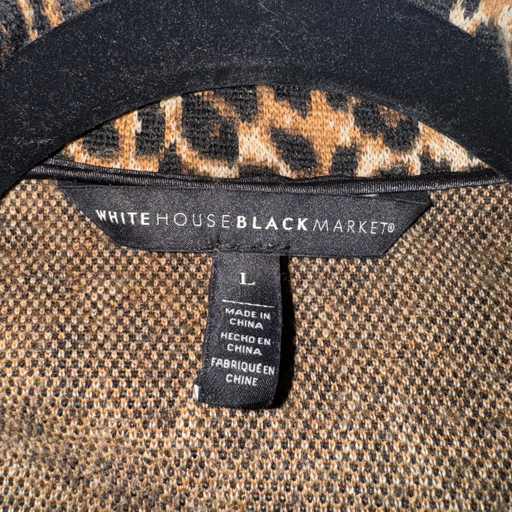 White House Black Market Leopard Print Trench Coat - Brown & Black - Picture 3 of 6